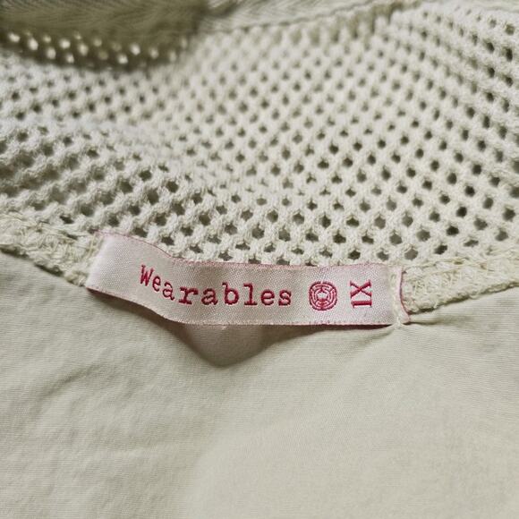 XCVI Wearables Fjord Full Zip Mesh Accent Jacket Yellow Green Cotton Blend 1X - Picture 7 of 11